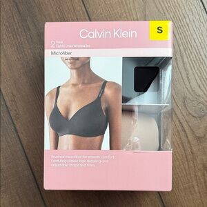 Calvin Klein Microfiber Wireless Bra 2-Pack - Black and Tan/Cream
